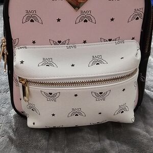 Pink and White Women's Bag